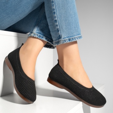 Espadrile dama cu talpa joasa din material textil negre MOD13064, 3, modlet.ro