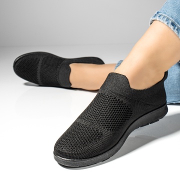 Espadrile dama cu talpa joasa din material textil negre MOD13066, 2, modlet.ro