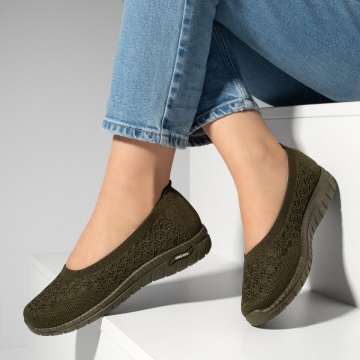 Espadrile dama din material textil cu perforatii verzi MOD13058, 2, modlet.ro