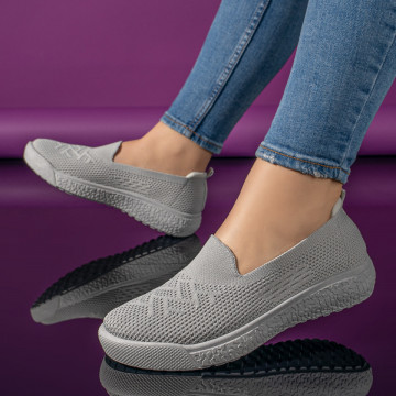 Espadrile dama sport cu talpa joasa gri MOD11164, 4, modlet.ro