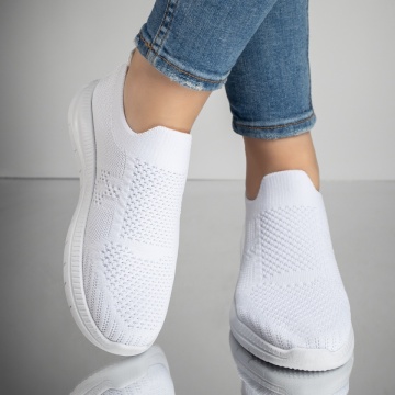 Espadrile sport dama cu talpa groasa albe MOD13238, 2, modlet.ro