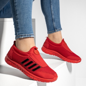 Espadrile sport dama cu talpa groasa rosii MOD13181, 4, modlet.ro