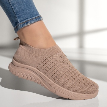Espadrile sport dama cu talpa groasa si strasuri roz deschis MOD13177, 3, modlet.ro
