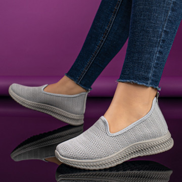 Espadrile sport dama din material textil gri MOD09088, 2, modlet.ro