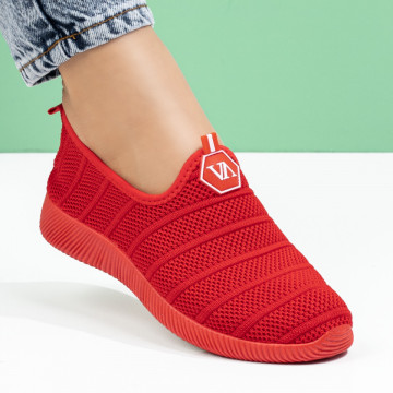 Espadrile sport dama din material textil rosii MOD05091, 3, modlet.ro