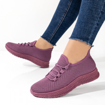 Espadrile sport dama mov cu siret MOD09086, 4, modlet.ro