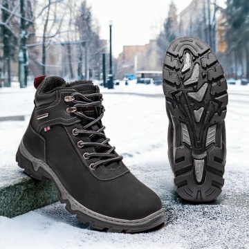 Ghete barbati cu talpa joasa negre MOD12804, 4, modlet.ro