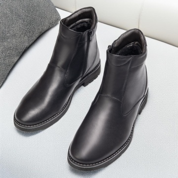 Ghete barbati negre din Piele naturala cu fermoar MOD02916, 2, modlet.ro