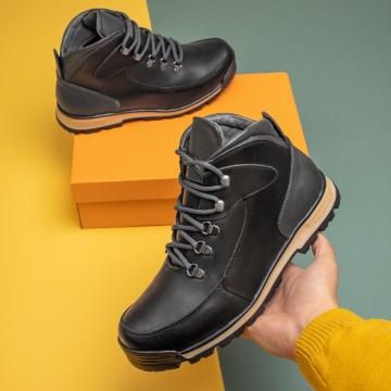 Ghete barbati negre din Piele naturala MOD10363, 1, modlet.ro