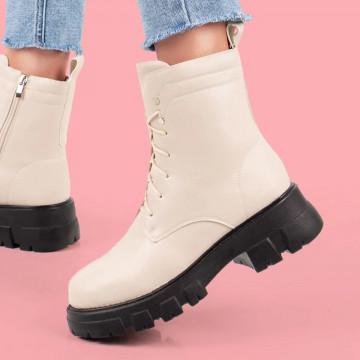 Ghete bej dama cu siret si fermoar MOD06825, 3, modlet.ro