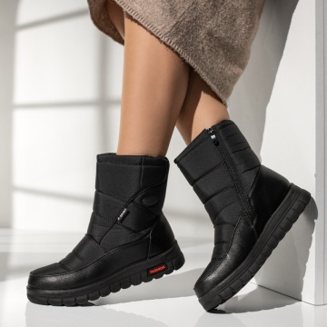 Ghete Dama, Ghete dama cu fermoar negre din fas MOD06552, modlet.ro