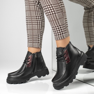 Ghete dama cu fermoar negre din Piele naturala MOD12578, 2, modlet.ro