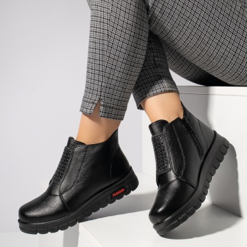 Ghete dama cu fermoar negre MOD12205, 2, modlet.ro