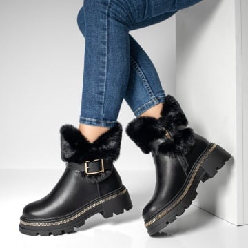 REDUCERI INCALTAMINTE, Ghete dama cu fermoar negre MOD12777, modlet.ro