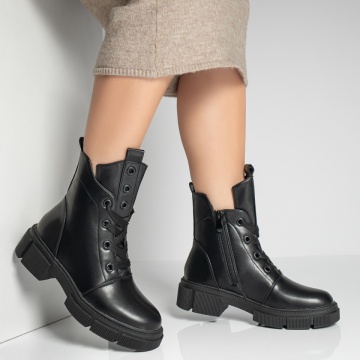 Ghete dama cu fermoar negre MOD12846, 4, modlet.ro