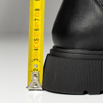 Ghete dama cu fermoar si catarama negre MOD10860, 4, modlet.ro