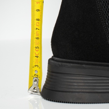 Ghete dama cu fermoar si talpa joasa negre din Piele naturala MOD14101, 4, modlet.ro