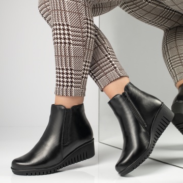 Ghete dama cu platforma negre din Piele Naturala MOD12570, 2, modlet.ro
