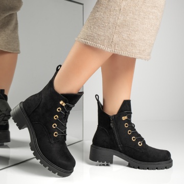 Ghete dama cu siret negru suede MOD12843, 4, modlet.ro