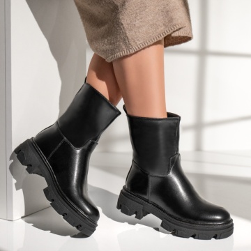 Ghete dama cu talpa groasa negre MOD02179, 3, modlet.ro