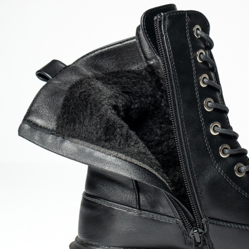 Ghete dama cu talpa groasa negre MOD14141, 4, modlet.ro