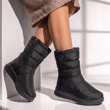 Ghete dama din fas cu fermoar negre GINA40, 2, modlet.ro