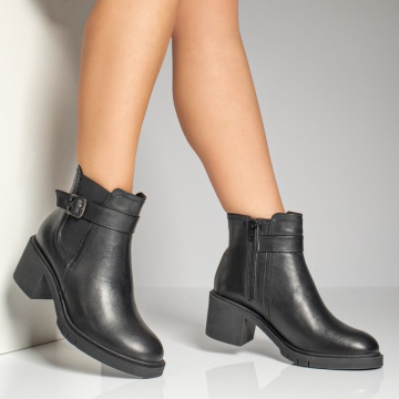 Ghete dama negre cu fermoar din Piele naturala MOD09866, 4, modlet.ro