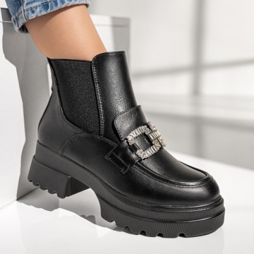 Ghete dama negre cu fermoar si elastic MOD12210, 3, modlet.ro