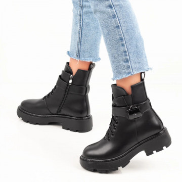 Ghete dama negre cu siret si fermoar MOD07015, 4, modlet.ro