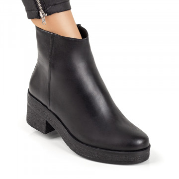 Ghete dama negre cu toc si fermoar MOD07563, 1, modlet.ro