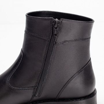 Ghete negre barbati din Piele naturala cu fermoar MOD02508, 2, modlet.ro