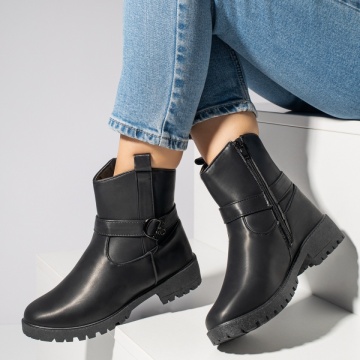 Ghete negre cu fermoar dama MOD12314, 2, modlet.ro