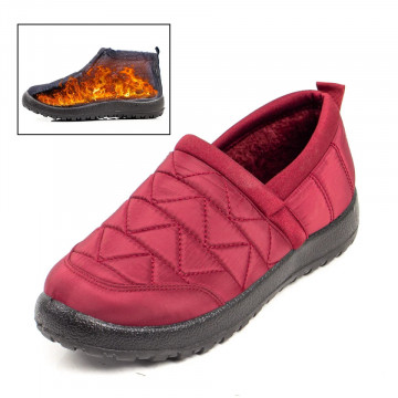 Ghete scurte din fas visinii de dama MOD07299, 2, modlet.ro