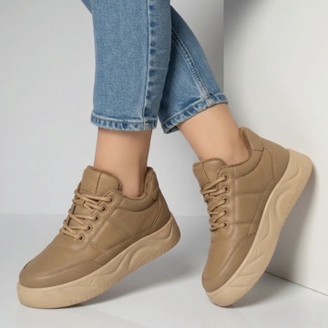 Reduceri ghete dama, Ghete sport dama cu talpa groasa khaki DORA84, modlet.ro