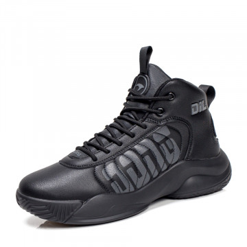Ghete sport negre cu siret si talpa groasa barbati MDL06647