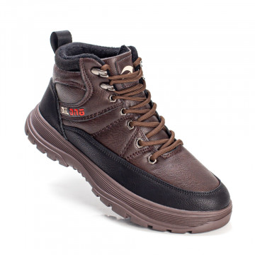 Ghete unisex negru cu maro inchis sport cu siret MOD07363, 1, modlet.ro