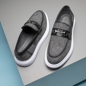 Mocasini barbati cu accesoriu metalic negri cu alb MOD11650, 4, modlet.ro