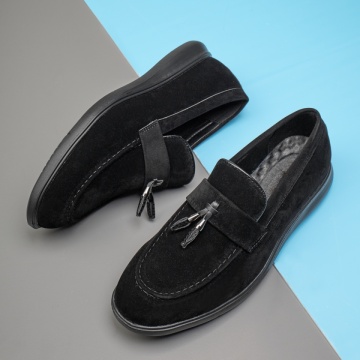 Mocasini barbati negri suede si talpa neagra MOD09056, 2, modlet.ro