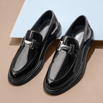 Mocasini negri cu aspect lucios barbati MOD11789, 2, modlet.ro