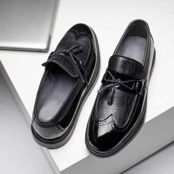Mocasini negri cu varf lucios barbati MOD11678, 4, modlet.ro