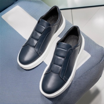 Pantofi casual barbati cu elastic albastri din Piele naturala MOD12067, 2, modlet.ro