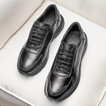 Pantofi casual barbati cu siret negri din Piele naturala MOD12040, 3, modlet.ro