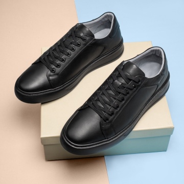 Pantofi casual barbati cu siret negri din Piele naturala MOD13774, 2, modlet.ro
