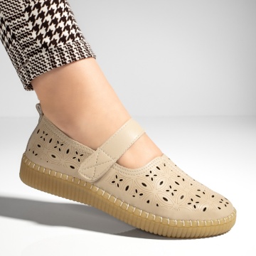 Pantofi casual dama bej cu scai MOD13269, 4, modlet.ro