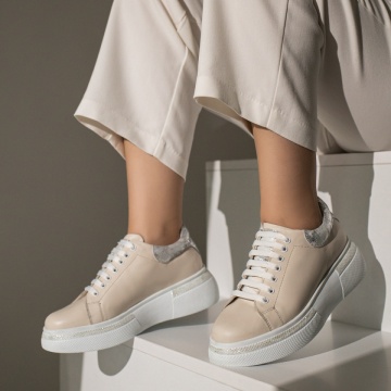 Pantofi casual dama bej din Piele naturala MOD08254, 3, modlet.ro