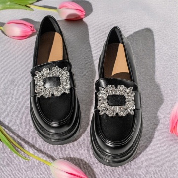Pantofi casual dama cu accesoriu decorativ negri MOD09976, 4, modlet.ro