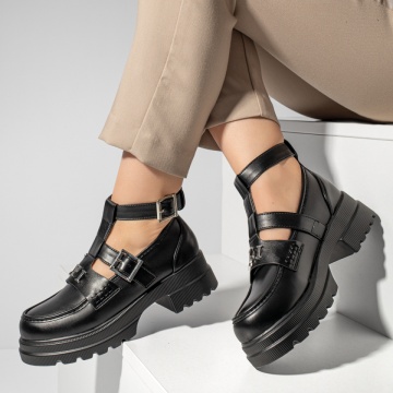 Pantofi casual dama cu aplicatii metalice negri MOD13095, 3, modlet.ro