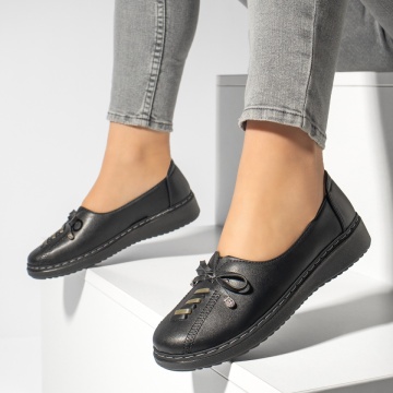 Pantofi casual dama cu fundita negri MOD13160, 2, modlet.ro