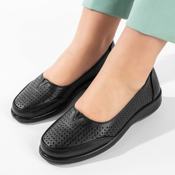 Pantofi casual dama cu perforatii negri MOD11237, 4, modlet.ro