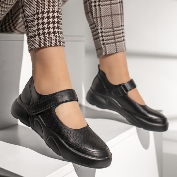 Pantofi casual dama cu perforatii negri MOD13378, 3, modlet.ro